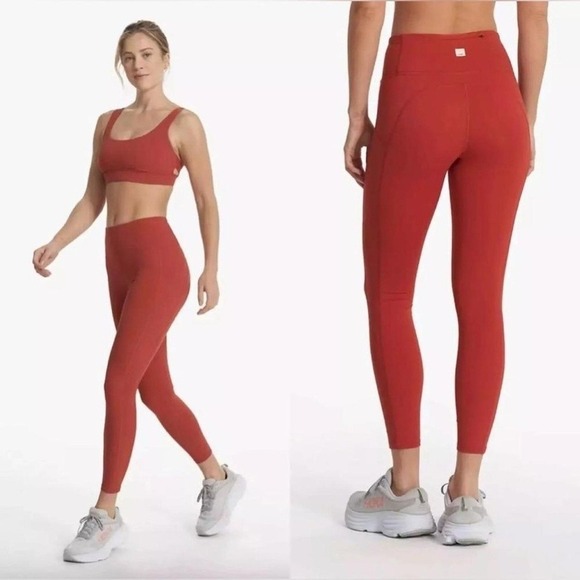 Vuori Pants - Vuori Stride Leggings XS Poppy Red‎ High Rise Athletic Yoga Workout Pants NWOT
